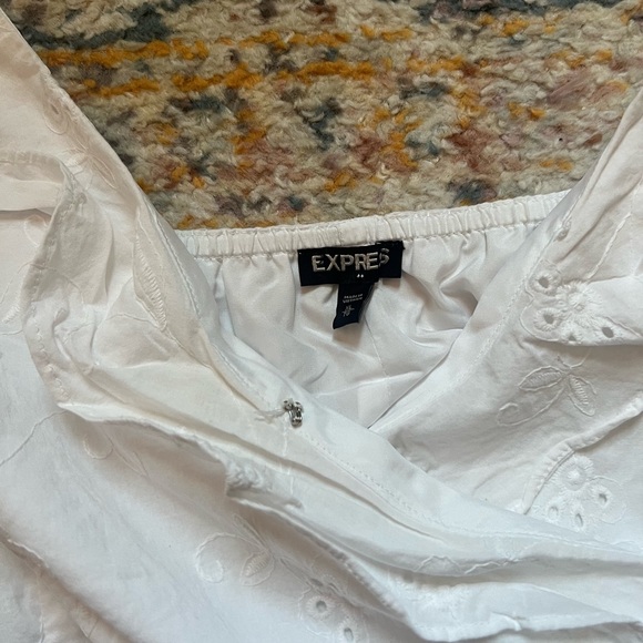 Express White Fit&Flare, Ruffle Wrap Dress - Picture 3 of 4